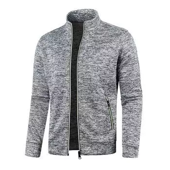 Осень-зима 2024, новый однотонный вязаный кардиган с длинными рукавами, мужской повседневный свободный удобный карман на молнии, универсальная верхняя одежда S красный