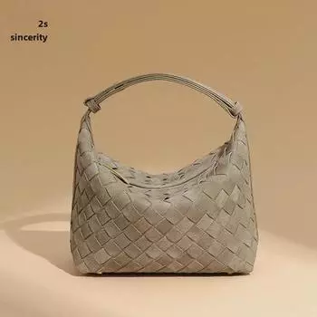 «Осень/Зима 2025 г., матовая плетеная мини-сумка для ланча для женщин»