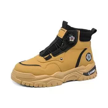 Осень/Зима 2025 г. Новые повседневные высокие, удобные и простые в носке туфли с поворотной пряжкой для активного отдыха и отдыха 39 жёлтый