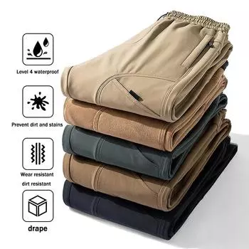 Осень-зима 2025 года, мужская новая бархатная водонепроницаемая и ветрозащитная рабочая одежда для активного отдыха, штурмовые брюки, свободные и теплые повседневные брюки S