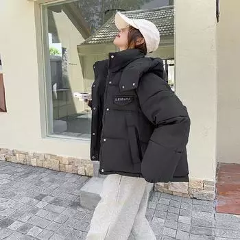 Осень/Зима 2025 Новая Студенческая Короткая Свободная Утолщенная Куртка-Пуховик Конфетного Цвета Хлопковая Куртка Куртка с Набивкой Куртка M