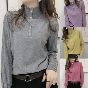 Осень-зима Чистая шерсть свитер женский полувысокий ворот пуловер повседневный трикотажные топы модные теплые женские свитера больших размеров S серый