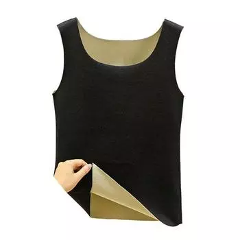 Осень-зима DE бархатный терможилет без рукавов с круглым вырезом однотонное бесшовное теплое нижнее белье топы L фиолетовый