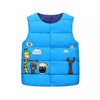 Осень-зима детский пуховый хлопковый жилет для мальчиков и девочек жилет детский хлопковый топ 100 синий