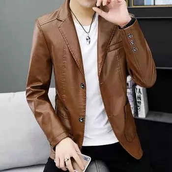 Осень-зима Флокированный отложной воротник Однотонные карманы Кардиган Пальто Повседневная мужская одежда Стиль преппи Мотоциклетные байкерские топы L чёрный