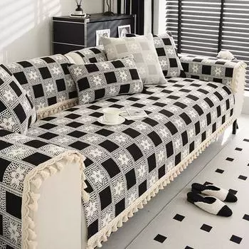 Осень Зима Гостиная Дом Нескользящие Цветочные Клетчатые Диванные Подушки Диванные Чехлы Чехол Для Дивана Коврики Для Дивана Домики 70x70cm 1pcs