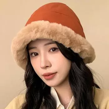 Осень-зима корейская версия большой окружности головы плюшевая шапка рыбака детская однотонная фланцевая шапка помещика утолщенная теплая шапка тазик бежевый