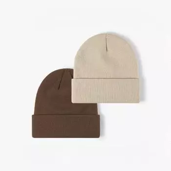 Осень-зима Легкая пластина Теплая толстая двухслойная мужская шерстяная шапка Производитель Холодная шапка Простая женская вязаная шапка ONE SIZE