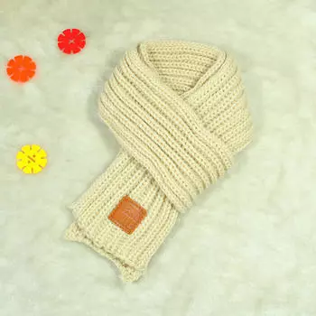 Осень-зима Мальчики Девочки Малыши Однотонный Шарф Теплые Вязаные Шарфы