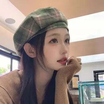 Осень-зима Милые шляпы Британский стиль Художественный стиль Ретро Универсальные береты Кепки для женщин A4