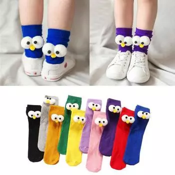 Осень-зима милый мультфильм 3D большие глаза для маленьких девочек и мальчиков хлопковые носки для малышей