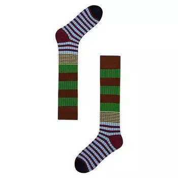 Осень Зима Мода Для Женщин Градиентные Полосатые Разноцветные Ретро Гольфы до Икры Хлопок Высокие Мягкие Спортивные Женские Повседневные Носки EUR 35-40