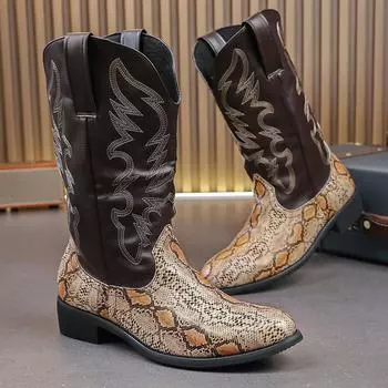 Осень-зима, модные мужские высокие сапоги, большой размер 48, качественные ковбойские сапоги для мужчин, застегивающиеся на шнуровку, мужские ковбойские сапоги, Botas Para Hombre 38