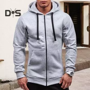 Осень-зима Мужская куртка с капюшоном, застегивающейся на шнурок, с длинными рукавами, однотонный кардиган с эластичными манжетами, карманами, куртка средней длины с капюшоном XXXL красный