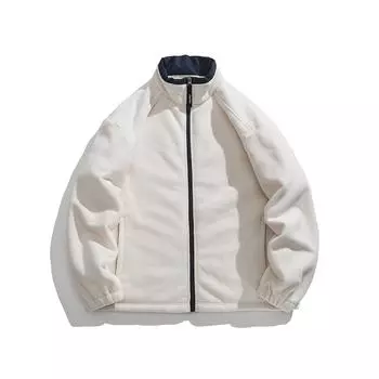 Осень-зима мужская толстовка куртка из овечьего флиса плюшевая свободная пара толстовки куртка уличная легкая куртка на молнии L синий