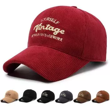 Осень-зима Мужская Женская Вельветовая Бейсболка Пары Теплая Кепка с Вышитыми Буквами красный