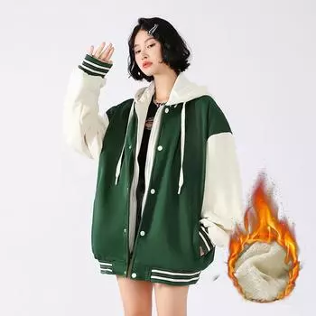 Осень-зима, мужские и женские куртки-бомберы, повседневная верхняя одежда, флисовая толстая теплая ветровка, женские бейсбольные пальто M