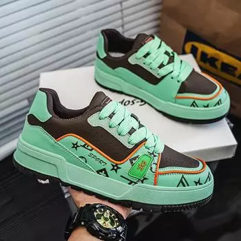 Осень-зима мужские кроссовки модные зеленые дизайнерские туфли для мужчин на платформе повседневные кроссовки для скейтборда мужские zapatillas hombre 2024 39