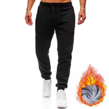 Осень-зима мужские повседневные спортивные брюки для бега длинные брюки для бега спортивные брюки для мужчин спортивные штаны для бега S чёрный