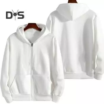 Осень-зима Мужское пальто на молнии с длинными рукавами и эластичными манжетами Плотный плюшевый однотонный свободный двойной карман для повседневного спорта на открытом воздухе для работы с капюшоном M серый