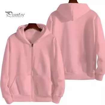 Осень-зима Мужское пальто на молнии с длинными рукавами и эластичными манжетами Плотный плюшевый однотонный свободный двойной карман для повседневного спорта на открытом воздухе для работы с капюшоном M серый