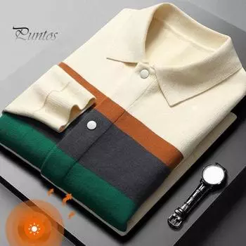 Осень-зима мужской кардиган свитер колоблок отложной воротник пальто длинные рукава карманы однобортный трикотажный эластичный жакет XXXL зелёный