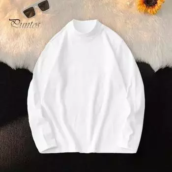 Осень-зима мужской облегающий топ из плотного плюша с полувысоким воротником, эластичный, с длинными рукавами, чистый цвет, размер плюс, средняя длина, для фитнеса и упражнений XL серый