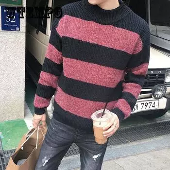 Осень-зима, мужской свитер, 2019, повседневный пуловер, мужской вязаный однотонный мужской свитер с длинным рукавом и круглым вырезом XXL