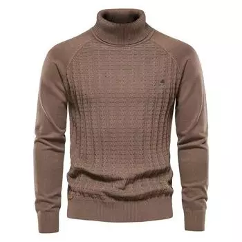 Осень-зима мужской свитер водолазка пуловер свитер мужской однотонный мужской вязаный свитер деловой повседневный теплый свитер S