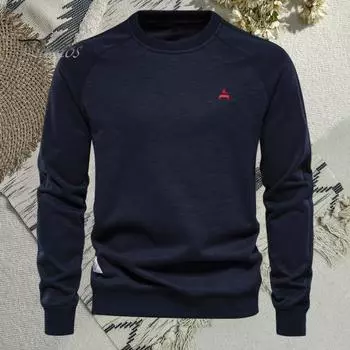 Осень-зима мужской топ с круглым вырезом, свободный однотонный эластичный манжет, пуловер средней длины, спортивная повседневная школьная толстовка XL белый