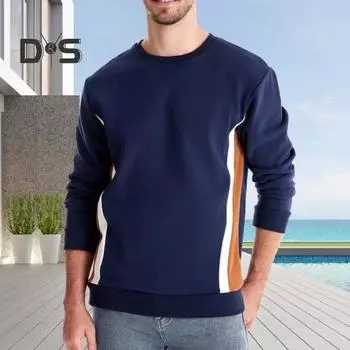 Осень-зима мужской топ с круглым вырезом, свободный, контрастного цвета, эластичные манжеты, пуловер в стиле пэчворк, средняя длина, спортивная повседневная одежда, школьная толстовка S