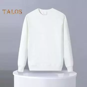 Осень-зима мужской топ с круглым вырезом, свободный, однотонный, эластичные манжеты, пуловер средней длины, спортивная повседневная одежда, школьная толстовка L белый
