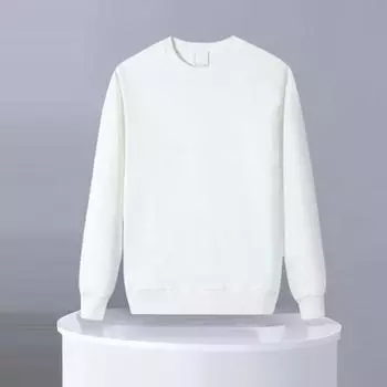 Осень-зима мужской топ с круглым вырезом, свободный, однотонный, эластичные манжеты, пуловер, средний M серый