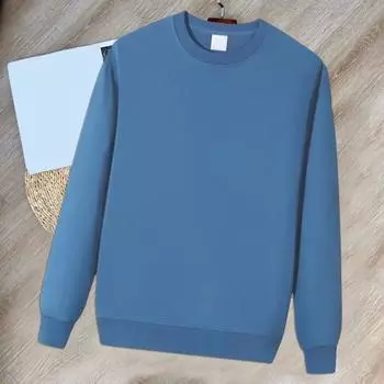 Осень-зима мужской топ с круглым вырезом, свободный, однотонный, эластичные манжеты, пуловер средней длины, спортивная повседневная одежда, школьная толстовка XL серый