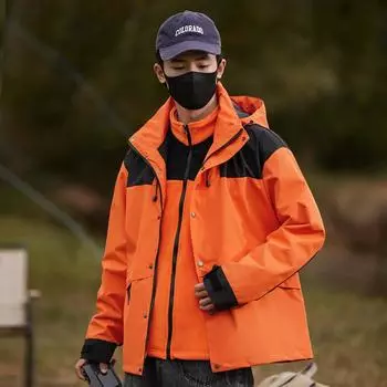 Осень-зима Новая куртка три в одном для мужчин Водоотталкивающая съемная флисовая куртка для альпинизма Теплые куртки для походов XS светло-серый