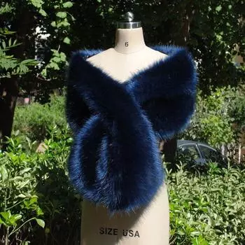 Осень-зима Новая сексуальная мода женская повседневная искусственный мех сохраняющий тепло вечерняя накидка для невесты шарф шаль одежда осень-зима одежда