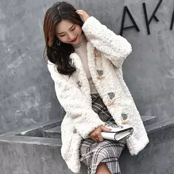 Осень-зима новая шуба женская средней длины из норки с начесом плюшевая шерстяная куртка S дубильная кора