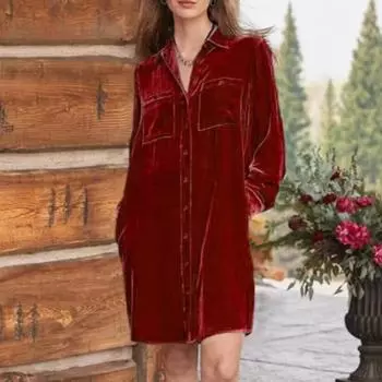 Осень-зима, новая женская рубашка-канарский цвет с длинными рукавами, модное платье, все свободное, повседневное, элегантное, длиной до колена, рубашка, юбка, женская S чёрный