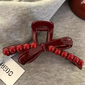 Осень-Зима Новое поступление Аксессуары для волос Большая Красная Заколка-Краб Якорь Высококлассная Рождественская Красная Заколка-Краб Заколка-Краб Бабочка