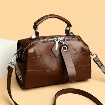 Осень-зима, новые ретро-сумки для дам, высококачественная сумка из искусственной кожи большой емкости через плечо, модная повседневная сумка-мессенджер с узором «ромб», сумка-тоут для мам среднего возраста чёрный