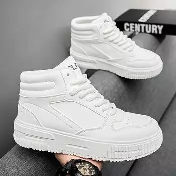 Осень-зима Новые высокие толстые туфли большого размера для пар, модные туфли для досок 35-46 35 белый