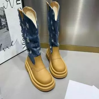 Осень-зима Новые женские длинные сапоги Модные женские элегантные сапоги средней длины для женщин 35