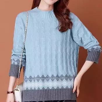 Осень-зима Новый воротник половинной высоты Элегантный женский вязаный пуловер свитер Модный удобный повседневный женский джемпер свитер One size красный