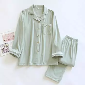 Осень/Зима Новый женский пижамный комплект Повседневный свободный немецкий бархатный комплект из двух предметов с длинными рукавами Утолщенная домашняя меховая пижама M