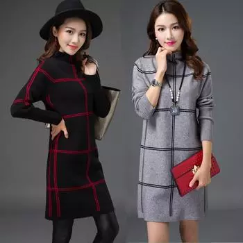 Осень-зима, новый женский свитер, женские свитера с воротником, пуловеры, бархатные толстые длинные сетчатые трикотажные свитера, женские свитера S