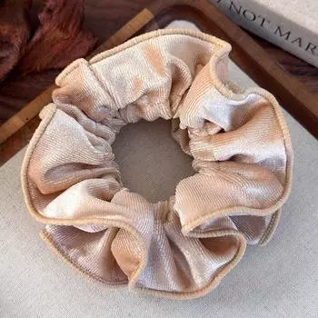 Осень Зима Однотонный Бархат Рюши Резинки для Волос Повязки на Голову для Женщин Темперамент Веревка для Волос Женская Резинка Головной Убор