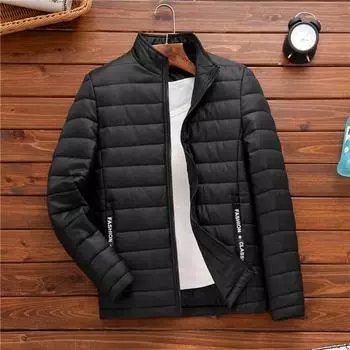 Осень-зима парки однотонные теплые хлопковые брендовые пальто Harajuku Homme Parka с воротником-стойкой M чёрный