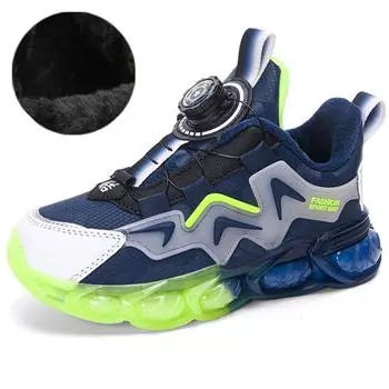 Осень/Зима Плюс Бархатные Кроссовки Для Девочек Детские Кроссовки Из Хлопка Кроссовки Водонепроницаемые Теплые Ультралегкие Кроссовки Для Мальчиков Для Зимы 28 чёрный