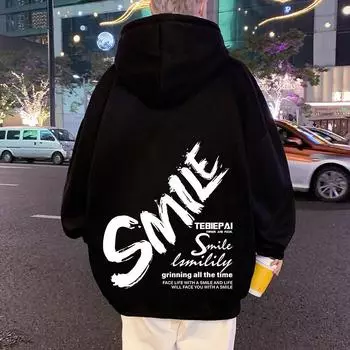 Осень/Зима Плюшевая/Обычная Европейская И Американская Хип-Хоп Толстовка Мужская Американская Ретро Парная Пальто Оверсайз Тяжелая Одежда M чёрный