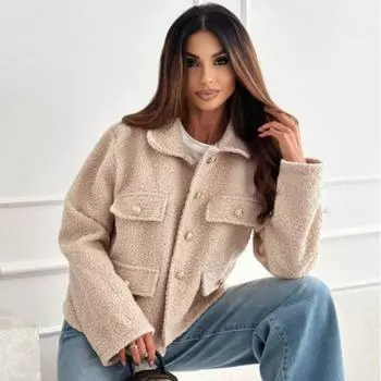 Осень-зима, повседневные шерстяные пальто с длинным рукавом, женская мода, отложной воротник, женские куртки больших размеров, элегантные, винтажные, однотонные, свободные, короткие куртки 24999 S чёрный